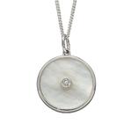 Double Sided Silver & Mother of Pearl Disc Pendant