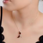 Golden Dragonfly  Silver & Amber Necklace