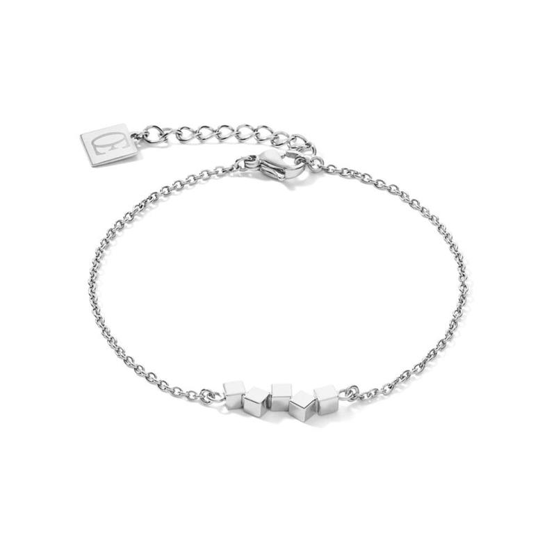 GeoCUBE® Small Stainless Steel Silver Bracelet