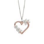 Floral Heart Rose Gold Plated Pendant