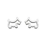 Scottie Dog Silver Stud Earrings