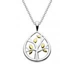 Silver and Gold Plate Leafed Tree Pendant