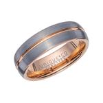 7mm Tungsten Carbide Ring with Rose IP plating