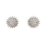 Diamond Round Cluster 9ct Gold Stud Earrings