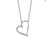 Diamond Open Heart 9ct White Gold Necklace