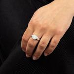 Diamond Cut Silver Signet Ring