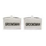 Groomsman Wedding Rhodium Plated Cufflinks