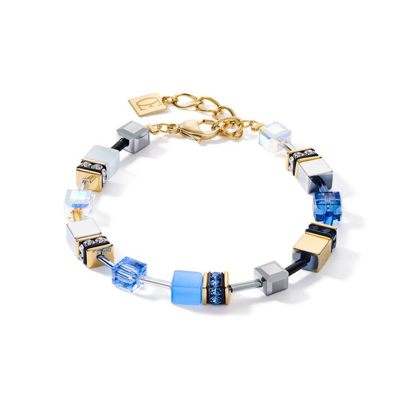 GeoCUBE® Blue-Gold Beaded Bracelet