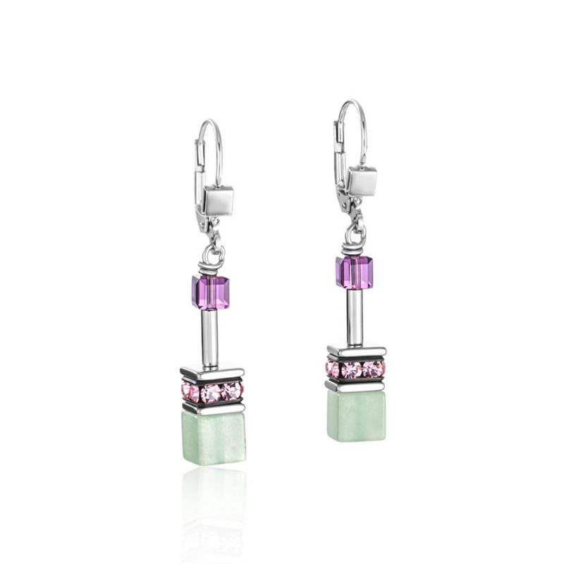 Lilac Green Gemstone GeoCUBE® Drop Earrings