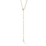 Oval Freshwater Pearl Gold Plate Y Chain