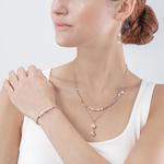 Brilliant Square Layer Pearl & Steel Necklace