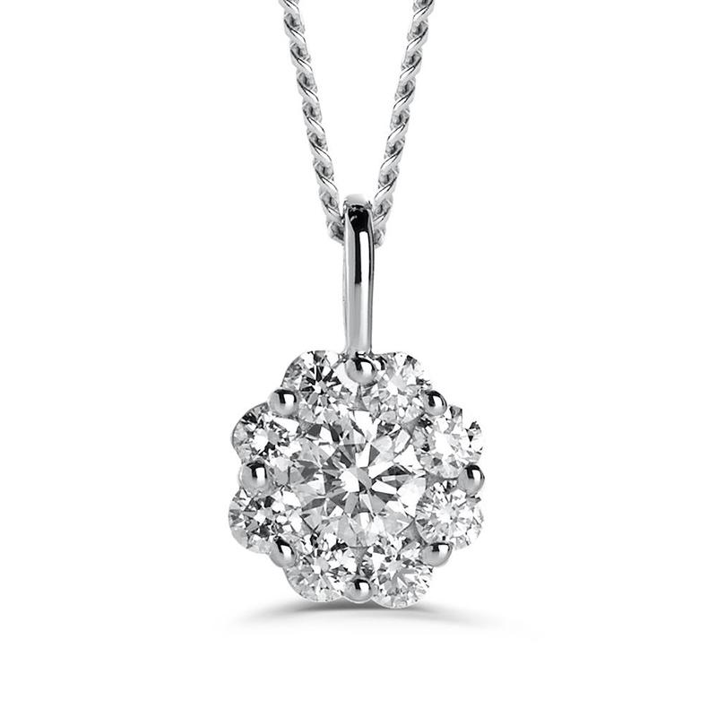 Bella 0.20ct Diamond Cluster 18ct Necklace