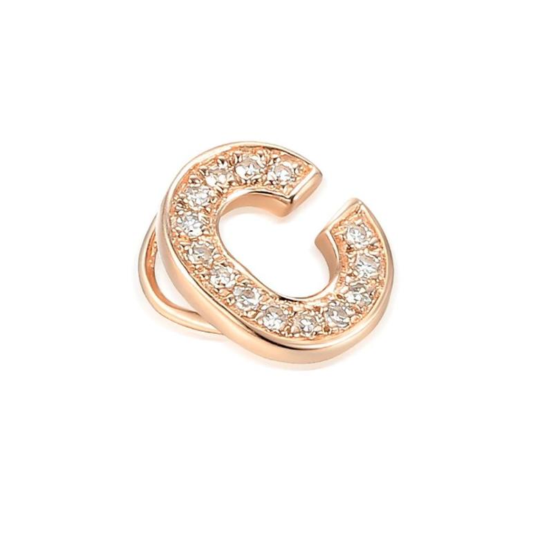 Diamond 'C' Initial 9ct Rose Gold Pendant