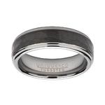 7mm Tungsten Hammered Black Plated Ring