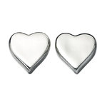 Polished Heart Silver Stud Earrings