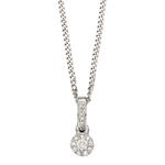 0.08ct Diamond Cluster 9ct White Gold Necklace