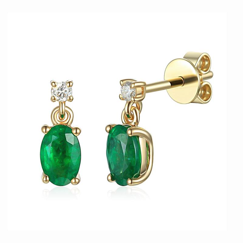 TBJ,1CT Natural Zambia emerald earring oval cut4*6mm real gemstone fine  jewelry 925 sterling silver for women mom wife nice gift