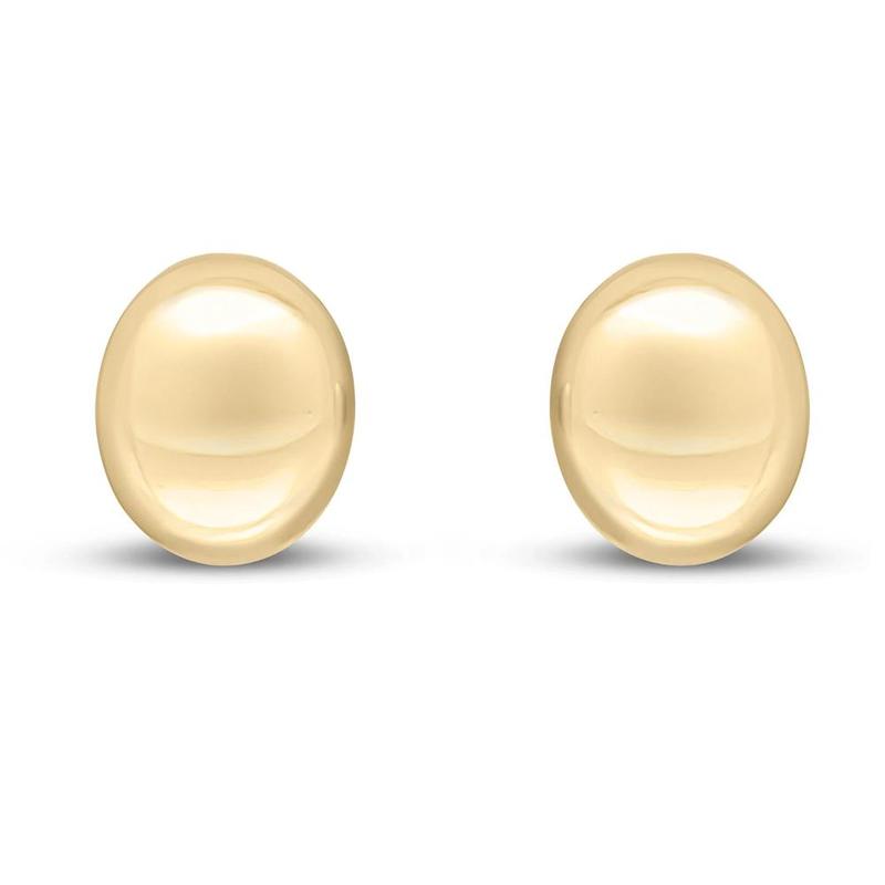 Oval 9ct Yellow Gold Stud Earrings