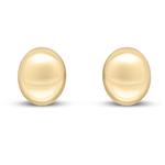 Oval 9ct Yellow Gold Stud Earrings