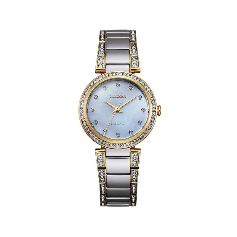 Ladies Silhouette Crystal Eco-Drive Watch