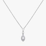 Marquise Cubic Zirconia Cluster Silver Necklace