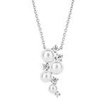 Shell Pearl Bubble Cubic Zirconia Silver Necklace