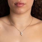 Shell Pearl Bubble Cubic Zirconia Silver Necklace