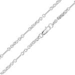 22" 4mm Oval Round Figaro Chain Silver
