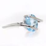 9ct Blue Topaz Crossover Ring
