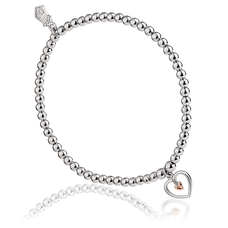 Tree of Life Affinity Heart Silver Beaded Bracelet