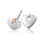 Cariad Heart Silver Stud Earrings