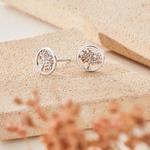 Tree of Life Silver & Welsh Gold Round Studs