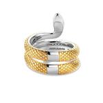 Large Snake Gold Plated Cubic Zirconia Ring
