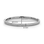 Domed Cubic Zirconia Silver Hinged Bangle