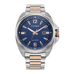 Eco-Drive Gents Watch with Blue Dial and Bi-metal