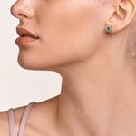 Turquoise Crystal Steel Stud Earrings
