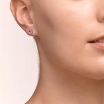 Light Rose Crystal Steel Stud Earrings