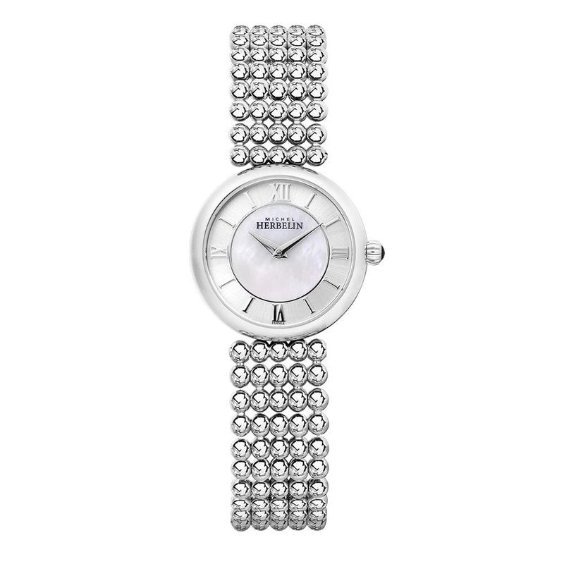 Steel Perles Beaded Bracelet Ladies Watch
