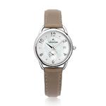 Equinoxe Steel Mother of Pearl Leather Strap Watch