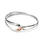 Twist Loop Silver & Rose Gold Plated Bangle