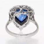 Pre-owned Pear Shape Sapphire Diamond Cluster Ring