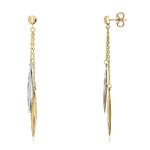 9ct Yellow and White Gold Marquise Drop Earrings