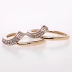 Set of Two Wishbone Diamond Rings