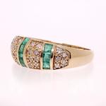 9ct Gold Emerald and Diamond Ring