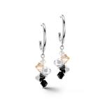 Dancing Crystals Earrings Silver & Black
