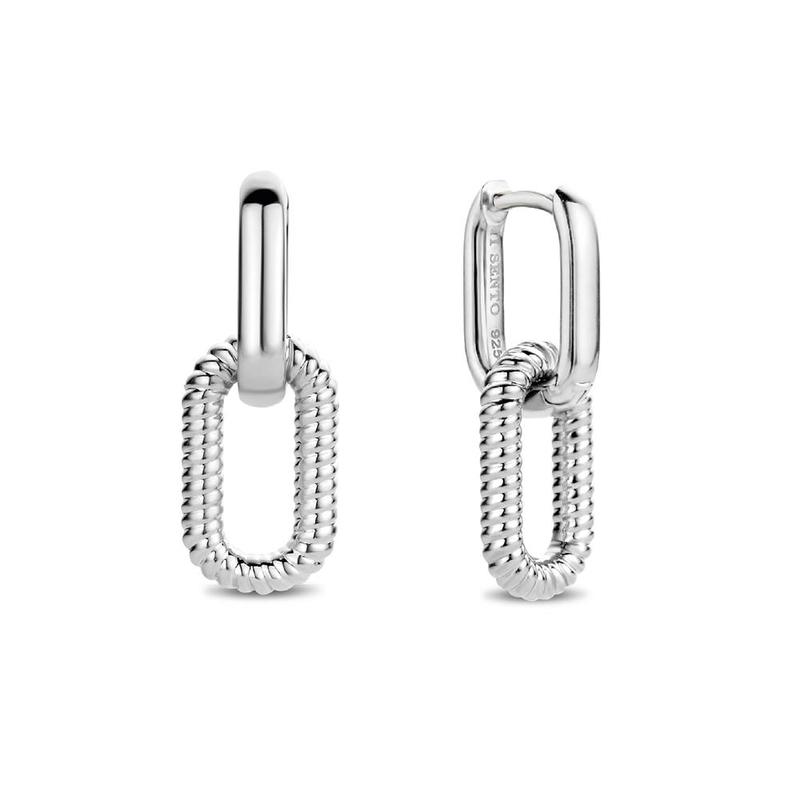 Chain Link SIlver Drop Earrings