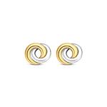 Two Tone Entwined Silver Gold Plate Stud Earrings