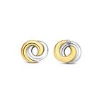 Two Tone Entwined Silver Gold Plate Stud Earrings