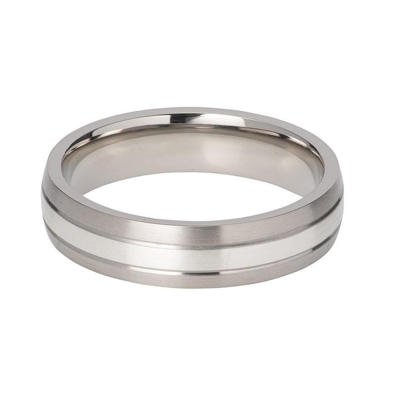 Titanium Ring with Silver Inlay - 5.5mm