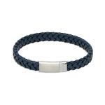 Navy Leather Bracelet with Matte/Polish Clasp